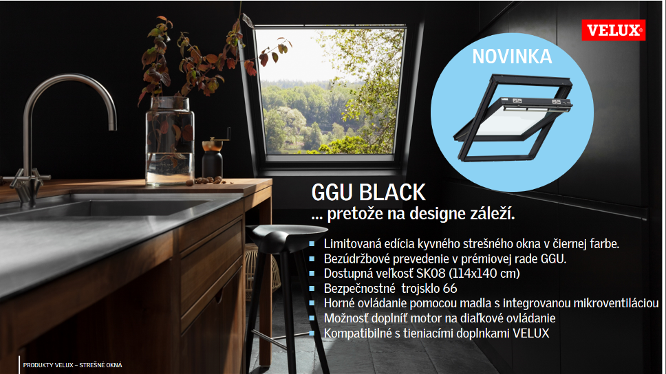 GGU Black jeho montáž do striech trojsklo 66