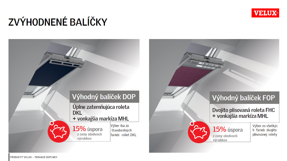 Zvíhodnené balíčky od VELUX úspora až 15%